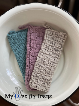 Preview: Gestrickte Spültücher "Lavendel" aus Baumwolle 3er Packung