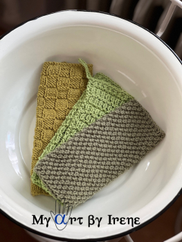 Gestrickte Spültücher "Forrest" aus Baumwolle 3er Packung
