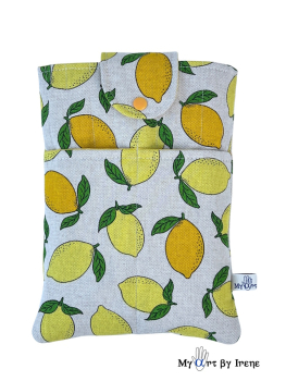Preview: Buchhülle aus Stoff LEMON