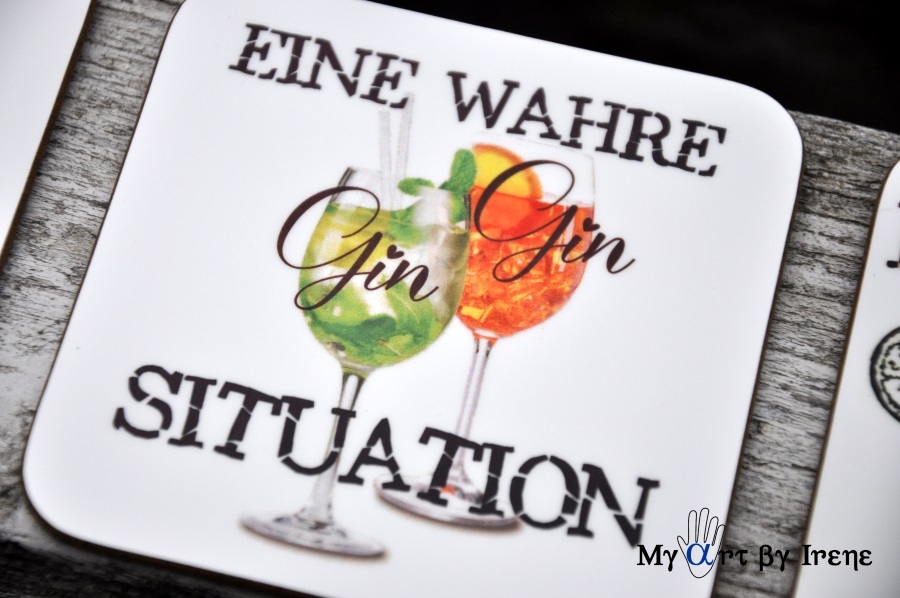 Untersetzer für Gläser "Gin“ Sprüche (VPE 6 Stück) AKTION statt € 24.-