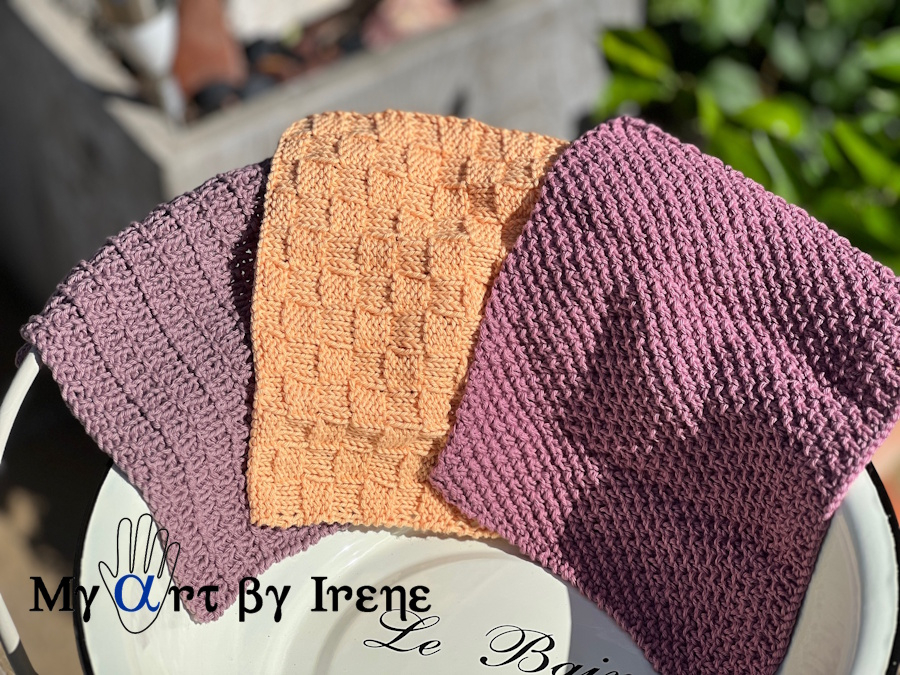 Gestrickte Spültücher "Aprico" aus Baumwolle 3er Packung