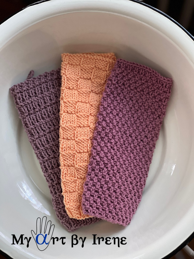 Gestrickte Spültücher "Aprico" aus Baumwolle 3er Packung