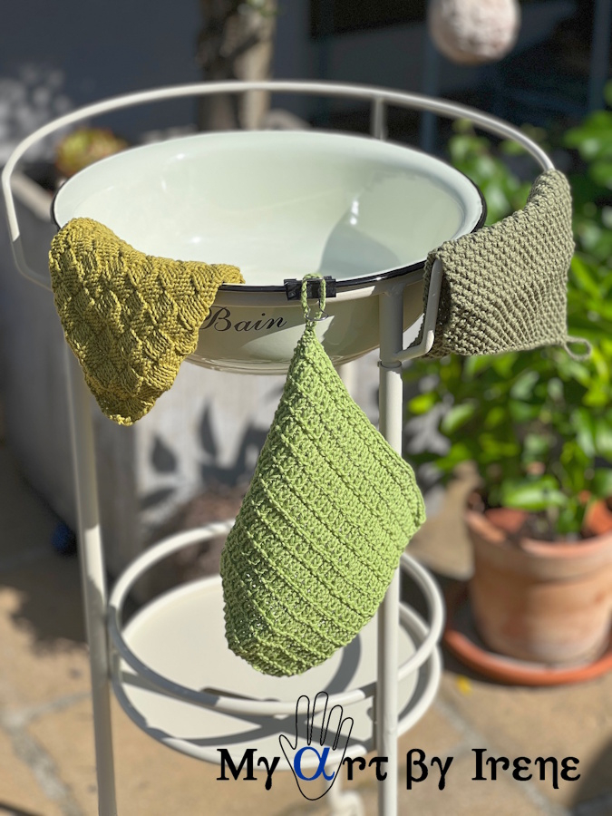 Gestrickte Spültücher "Forrest" aus Baumwolle 3er Packung